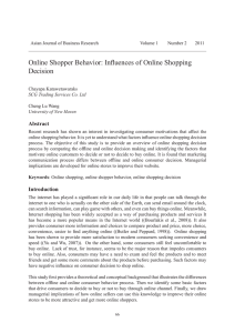 Online Shopper Behavior: Influences of Online