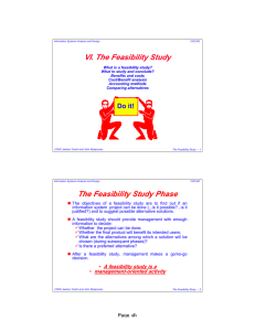 VI. The Feasibility Study - Department of Computer Science