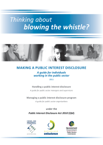 Making a public interest disclosure – A guide for individuals working