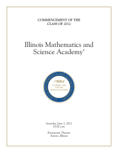 IMSA Class of 2012 - Illinois Mathematics and Science Academy