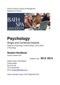 Psychology - Bath Spa University
