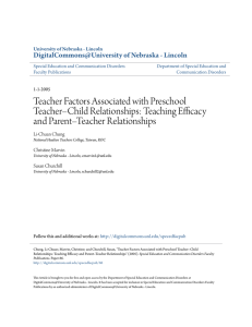 Teacher Factors Associated with Preschool Teacher–Child