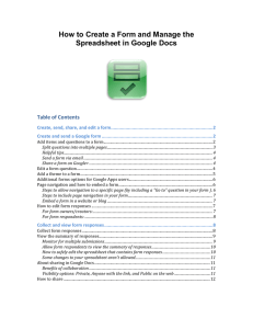 How to Create a Form and Manage the Spreadsheet in Google Docs