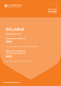 Syllabus D