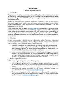 AMDA Nepal Vendor Registration Guide 1. Introduction The purpose