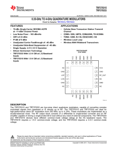 0.35-GHz to 4-GHz Quadrature Modulators (Rev