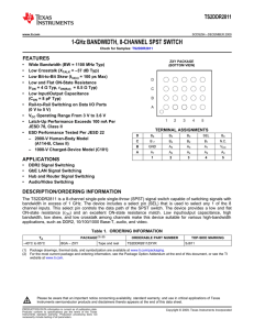 1 GHz BANDWIDTH 8-CHANNEL SPST SWITCH