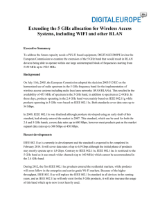 Extending the 5 GHz allocation for Wireless Access