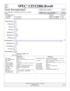 Acer Incorporated: Acer AB460 F1 (Intel Xeon X5570, 2.93 GHz) GHz)