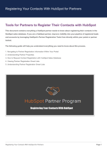 Registering Your Contacts With HubSpot for Partners