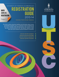 registration guide - University of Toronto Scarborough
