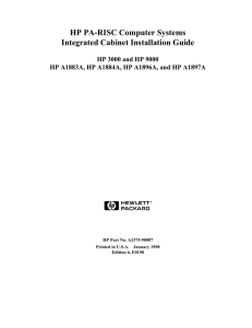 HP PA-RISC Computer Systems Integrated Cabinet Installation Guide