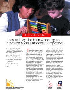 Research Synthesis on Screening and Assessing Social