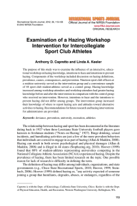 Examination of a Hazing Workshop Intervention for Intercollegiate