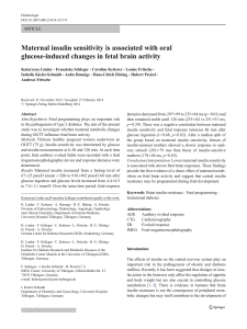 Maternal insulin sensitivity is associated with oral