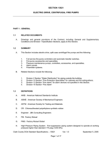 SECTION 13921 - ELECTRIC-DRIVE, CENTRIFUGAL FIRE PUMPS