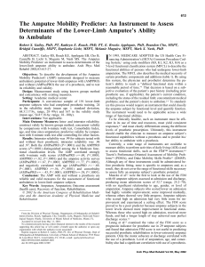 The Amputee Mobility Predictor - Archives of Physical Medicine and