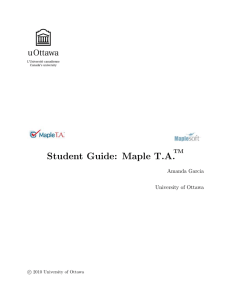 Student Guide: Maple TA