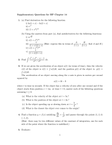 Supplementary Questions for HP Chapter 14 1. (a) Find derivatives
