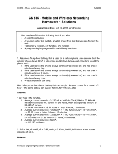 CS 515 - Mobile and Wireless Networking Homework 1 Solutions