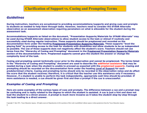 Clarification of Cueing and Prompting Terms