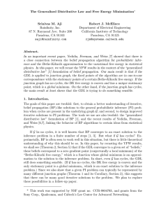 The Generalized Distributive Law and Free Energy