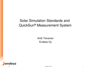 Solar Simulation Standards and QuickSun