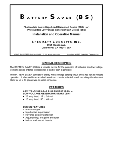 battery saver (bs) - Specialty Concepts Inc.