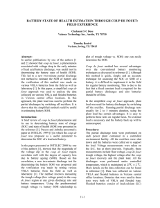 battery state of health estimation through coup de fouet