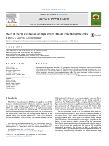 State of charge estimation of high power lithium iron phosphate cells