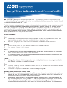Energy Efficient Walk-In Coolers and Freezers Checklist