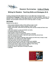 Writing for Readers:Teaching Skills and Strategies (K-2)