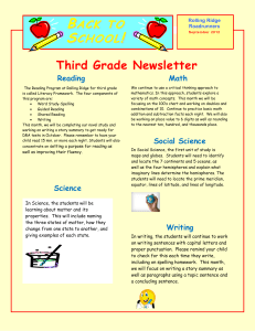 Third Grade Newsletter