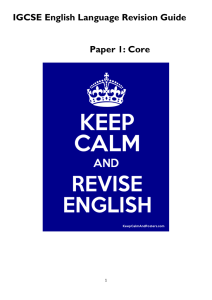 IGCSE English Language Revision Guide Paper 1