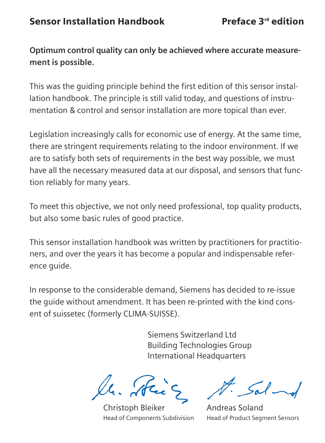 Sensor Installation Handbook Preface 3rd edition