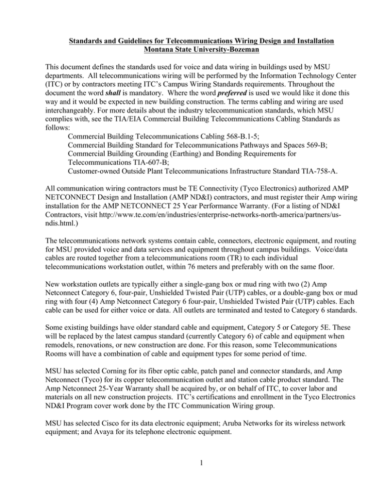 1 Standards and Guidelines for Wiring Design