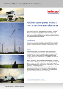 Global spare parts logistics for a turbine manufacturer