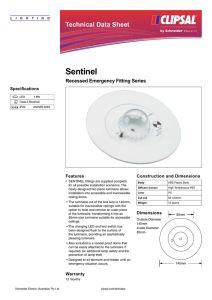 Product Data Sheet - Sentinel, Recessed Emergency Fitting