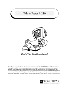 What`s This About Impedance? – White Paper #210