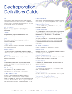 Electroporation Definitions Guide