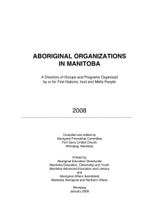 aboriginal organizations in manitoba 2008