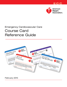 Course Card Reference Guide - American Heart Association