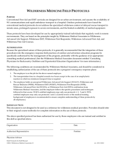 field protocols for - Wilderness Medical Associates