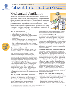 Patient Information Series: Mechanical Ventilation