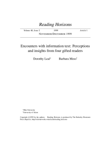Encounters with information text: Perceptions and insights from four