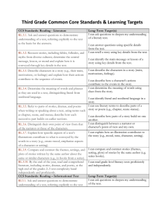 Grades 3-5 ELA Standards and Learning Targets