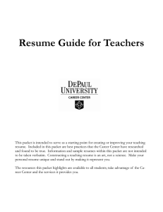 Resume Guide for Teachers final revised