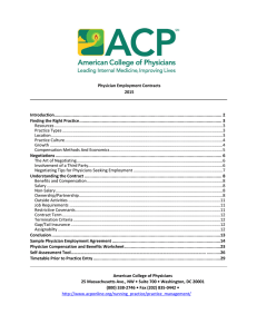 Physician Employment Contracts - American College of Physicians