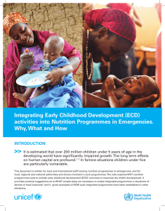 Integrating Early Childhood Development (ECD) activities into