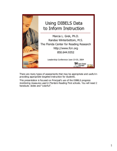 Using DIBELS Data to Inform Instruction